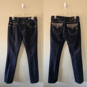 NWOT Miss Me 27 Y2K Western Festival Rodeo Maximalism Low Rise Straight Leg Jean